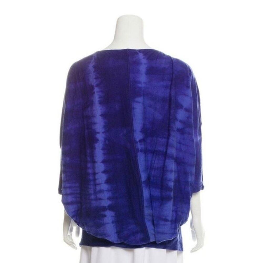Y2K Elizabeth and James Oversized Indigo Tie-Dye Batwing Jersey Tee Top sz XS - Picture 3 of 8